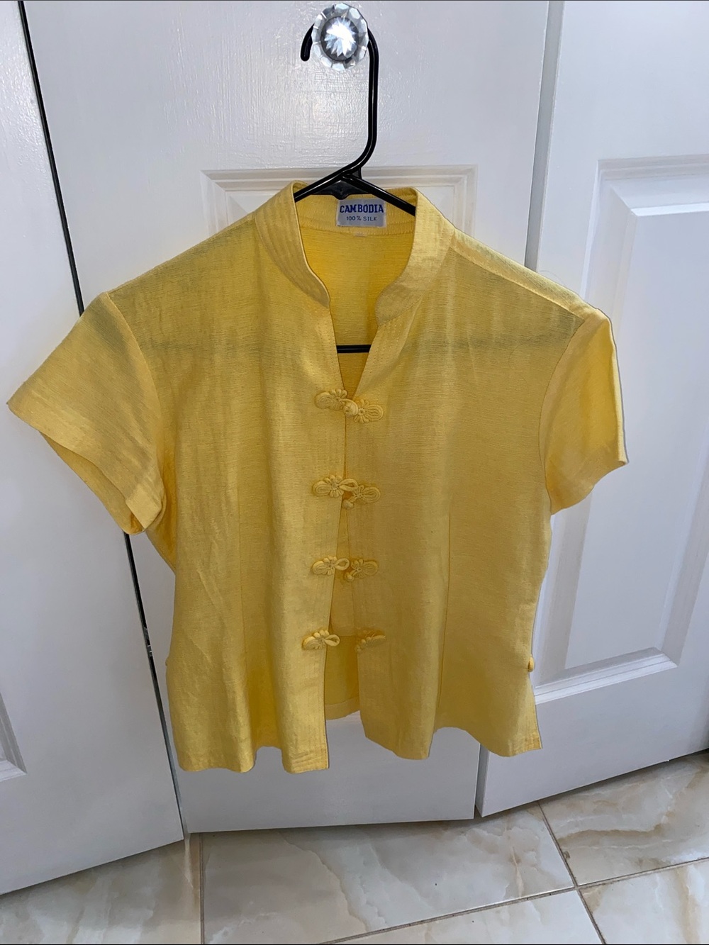 Cambodia 100% Silk Yellow Top